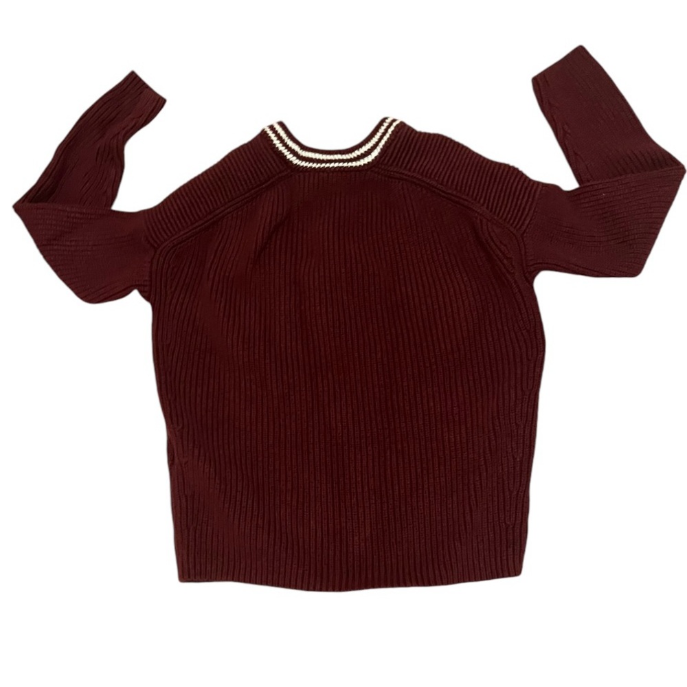 Maje Gold Button Red Sweater - Picture 3 of 7